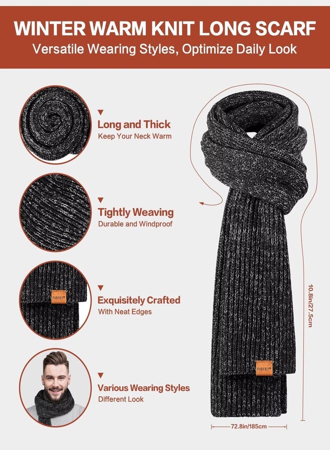 FISFET Winter Hat Gloves Scarf Set for Men Women, Mens Beanie with Fleece Lined Long Thick Scarf Touchscreen Gloves for Cold Weather, 3 in 1 Warm Gift Set(A-01) - Image 4
